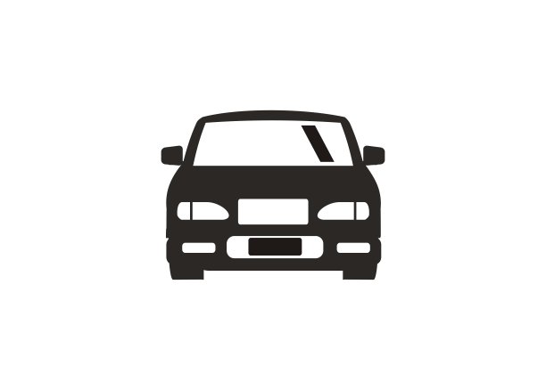 正面视角的简约汽车图标图片下载