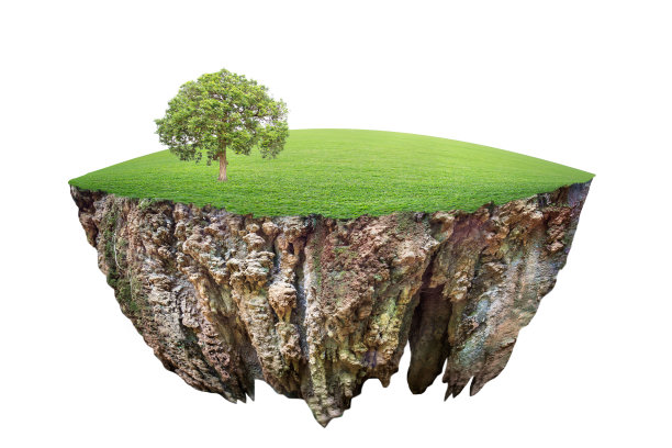 圆土地面横切面有土地和绿草。图片下载