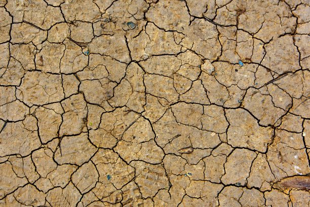 彩色的干燥土壤表面有深深的黑色裂缝图片下载