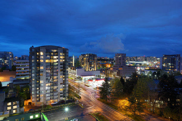 加拿大BC省里士满市的夜景图片下载