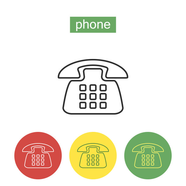 电话通信大纲图标集图片下载