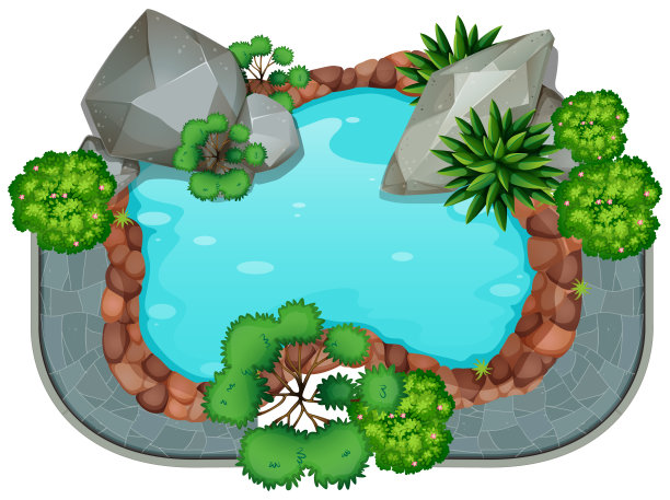 一个孤立的池塘图片下载