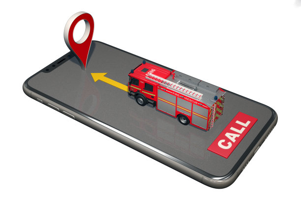 概念消防车随时待命图片下载