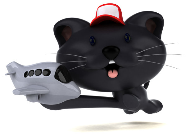 有趣的猫- 3D插图图片下载