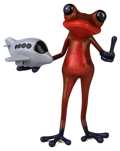 有趣的红色青蛙- 3D插图图片下载