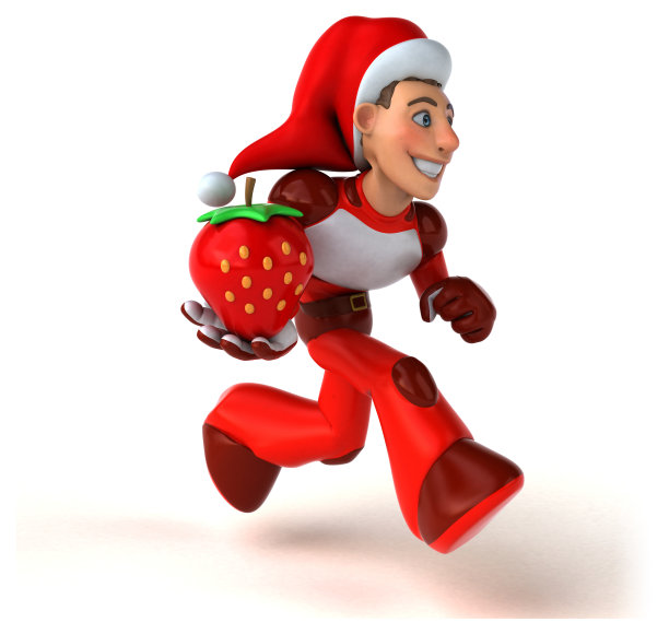 有趣的超级圣诞老人- 3D插图图片下载