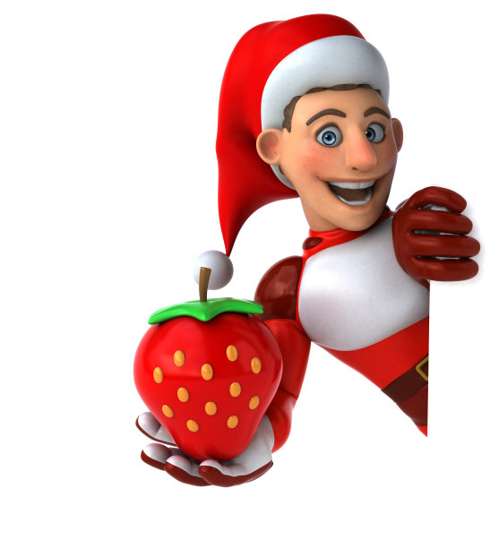 有趣的超级圣诞老人- 3D插图图片下载