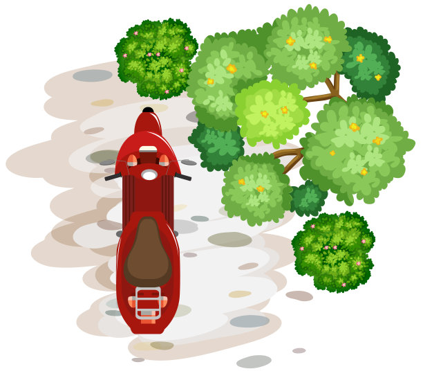 滑板车的鸟瞰图图片下载