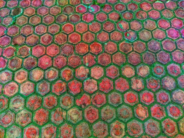 抽象背景六边形图案的地砖用作背景或墙纸图片下载