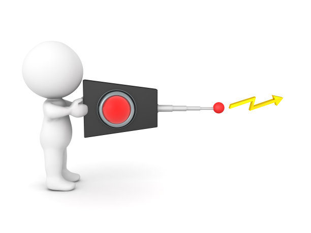 3D字符持有复古遥控器与信号出来图片下载