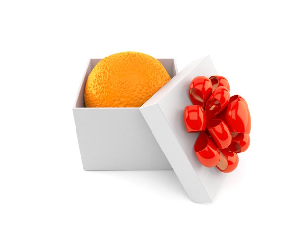 橙色在礼物图片下载