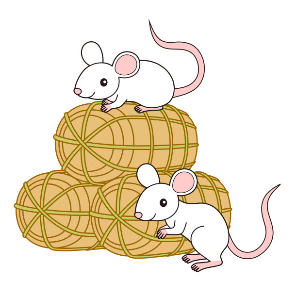 贺年卡插图老鼠大米包老鼠2020图片下载