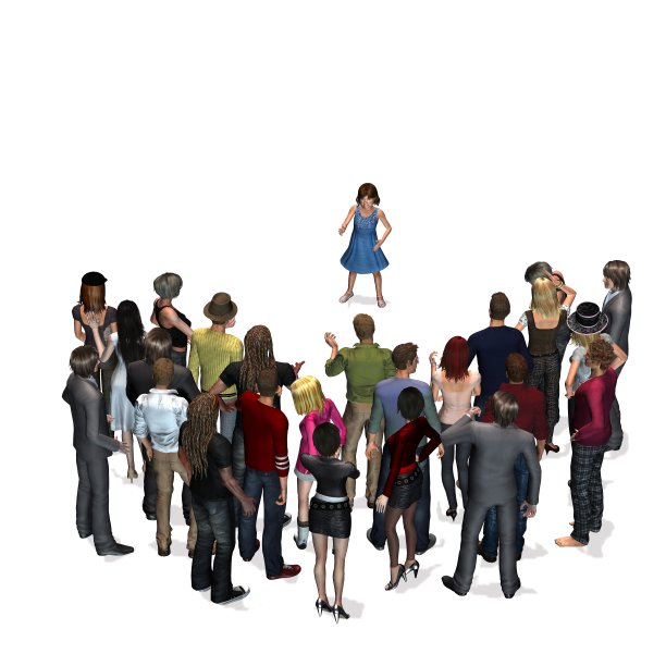 一个孩子在和一群人交谈图片下载