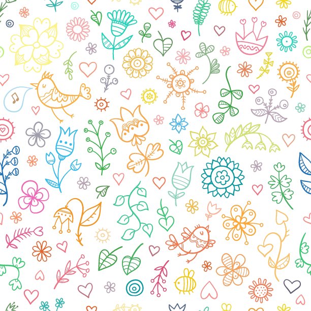 模式与植物。图片下载