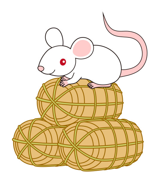 贺年卡插图老鼠大米包老鼠2020图片下载