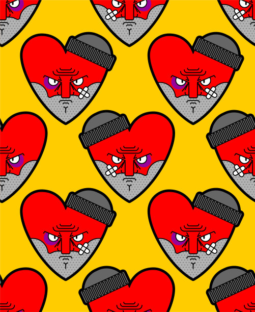 流氓的爱情模式。欺负的心背景。流氓黑龙江点缀。矢量纹理图片下载