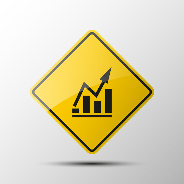 黄色菱形道路标志与黑色边框和图像图表在白色背景。插图图片下载