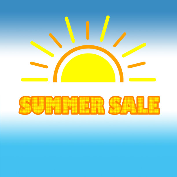 白色蓝色背景的夏季促销横幅。图片下载