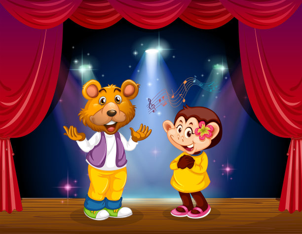 舞台上的动物图片下载