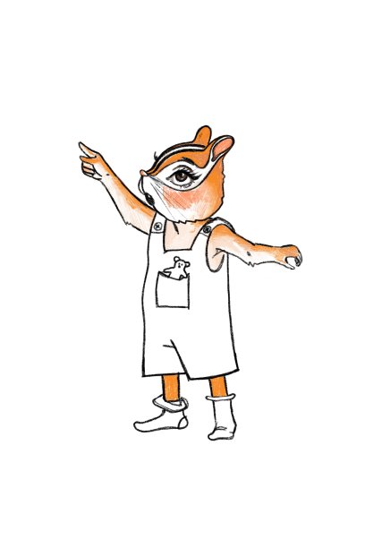 一只小花栗鼠的插图图片下载