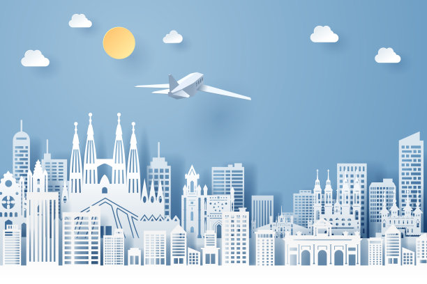 剪纸是西班牙的地标，旅游和旅游的概念图片下载