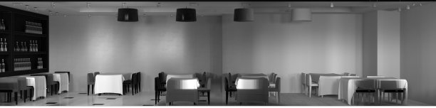 餐厅，室内可视化，3D插图图片下载