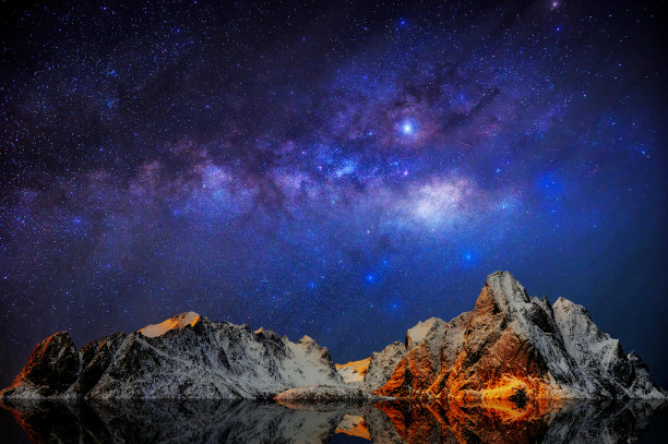 挪威上空的银河。图片下载