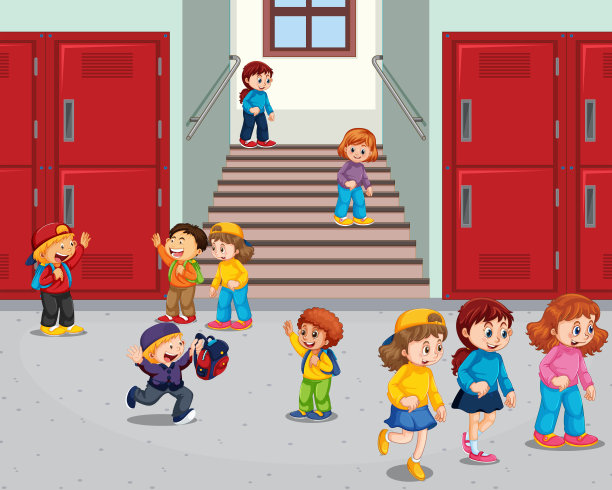 学生在学校走廊图片下载