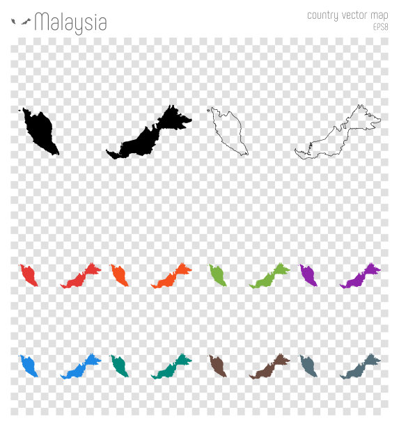 马来西亚高详细地图。图片下载