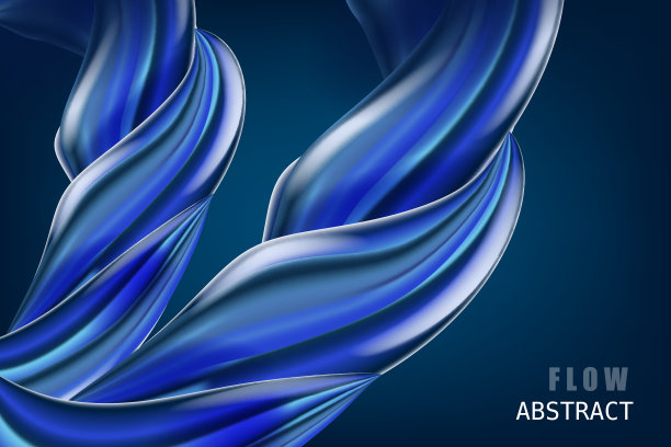 新潮抽象彩色流海报，横幅，模板。蓝色波浪液体形状。现代流体梯度形状组成。未来设计为您的设计项目。背景矢量图图片下载