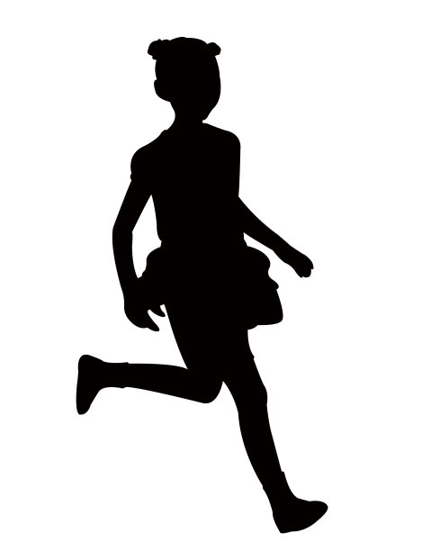 女孩跑步身体苗条向量图片下载