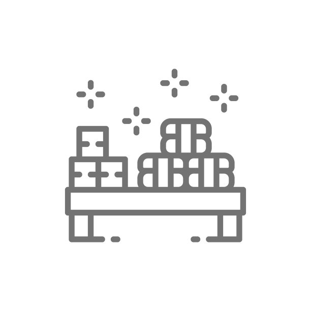 寿司放在小桌子上，日式料理线的图标。图片下载