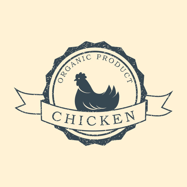 优质鸡的标志。标签，徽章和设计元素。复古的风格。矢量插图。图片下载