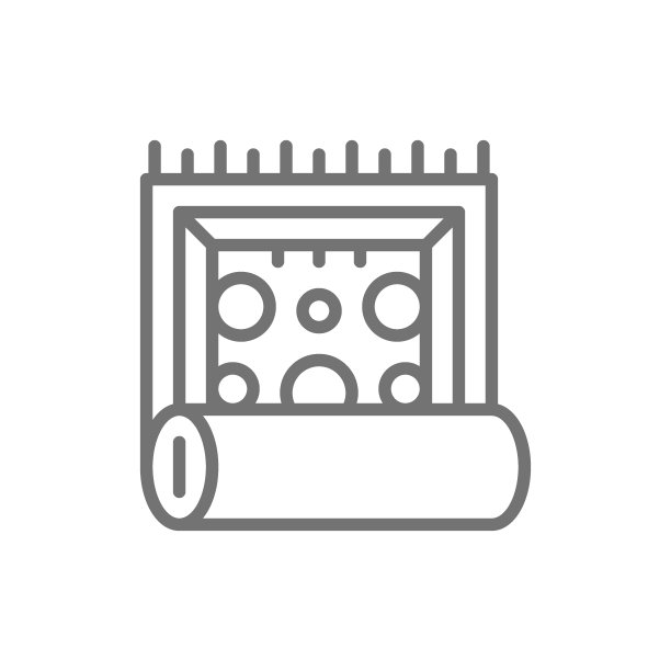 经典的印度手工地毯，室内装饰线条图标。图片下载