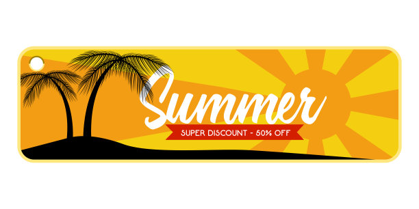 夏季销售标签与一个岛屿的形象图片下载
