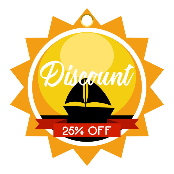 太阳形状的夏季销售折扣标签图片下载