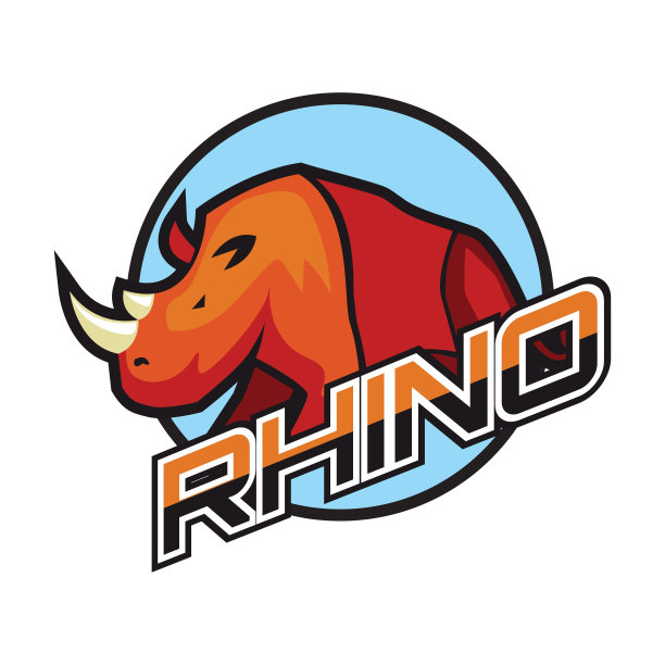 犀牛图标孤立在白色背景，矢量插图图片下载