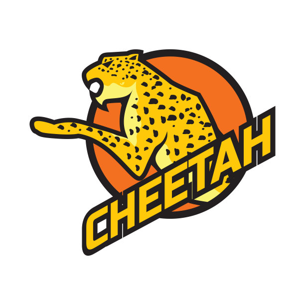 猎豹图标孤立在白色背景，矢量插图图片下载