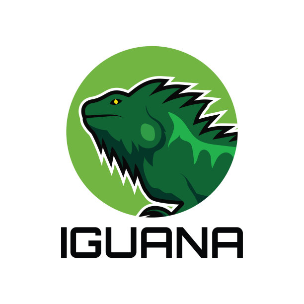 鬣蜥标志，矢量图图片下载