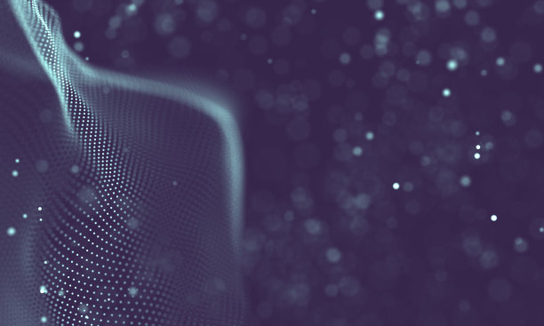 数据技术抽象未来插画。低聚形状与连接的点和线在黑暗的背景。3 d渲染。大数据可视化。图片下载