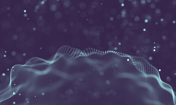 数据技术抽象未来插画。低聚形状与连接的点和线在黑暗的背景。3 d渲染。大数据可视化。图片下载