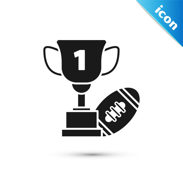 黑色奖杯和美国足球图标孤立的白色背景。冠军奖杯的象征。冠军或比赛奖杯。矢量图图片下载