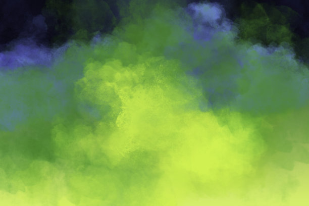 水彩背景-抽象的蓝色，绿色，黄绿色-烟雾效果图片下载