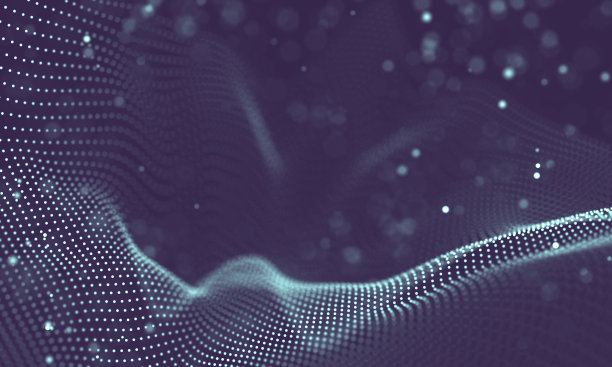 数据技术抽象未来插画。低聚形状与连接的点和线在黑暗的背景。3 d渲染。大数据可视化。图片下载