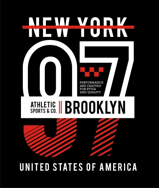 运动纽约运动，t恤的口号，向量图片下载