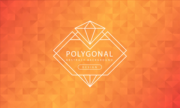抽象多边形黄色橙色背景纹理，黄色橙色纹理，横幅多边形背景，矢量插图平面设计图片下载