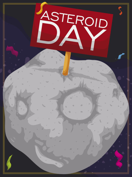 庆祝小行星日的节日设计图片下载