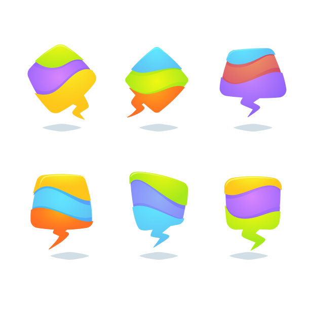 矢量收集明亮，彩色的演讲气泡形状为您的标志，标签，标志，图标图片下载