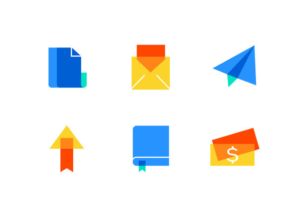 商业和营销-平面设计风格图标集图片下载