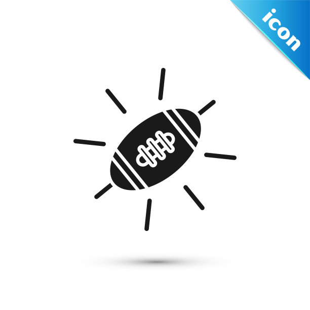 美国黑人橄榄球图标孤立的白色背景。橄榄球图标。团队运动游戏的标志。矢量图图片下载